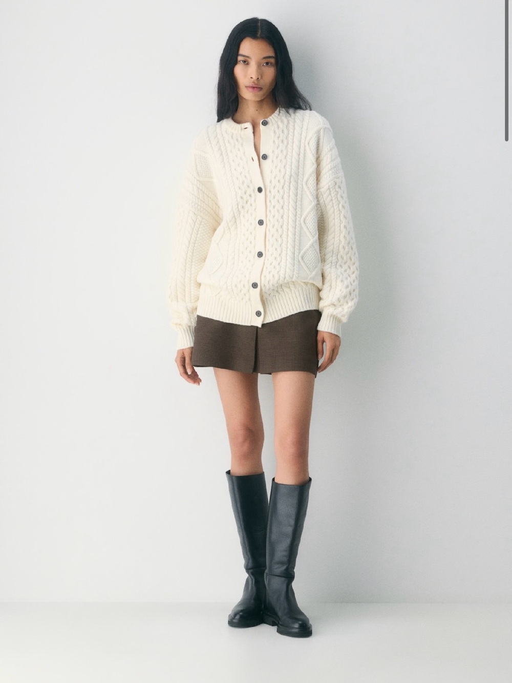 ARITZIA Knit Wool Cardigan in XS / Cream NWT